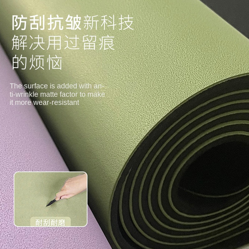 Premium Matte PU Natural Rubber Yoga Mat – Non-Slip Shock-Absorbing 5mm Mat