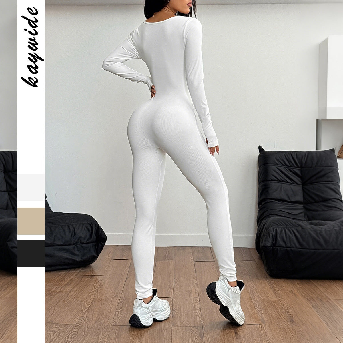 Women's High Elasticity Yoga Jumpsuit – Long Sleeve Skinny Fit