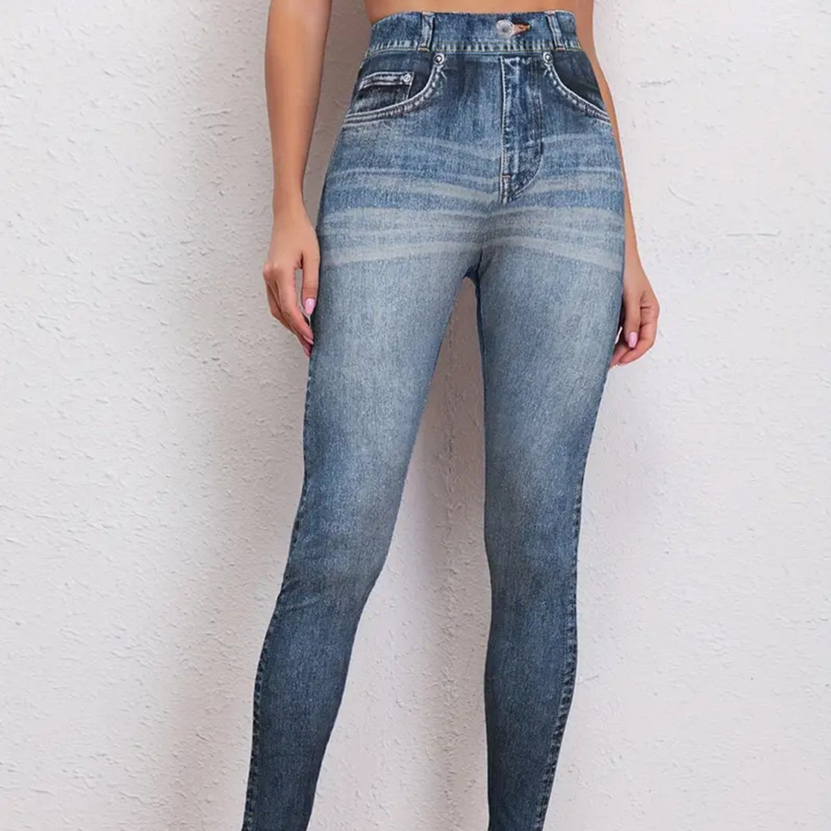 Retro Denim-Style Butt-Lifting Yoga Leggings – High Elastic Fit