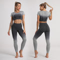 Women's Two-Piece Seamless Yoga Suit – Crop Top & Leggings