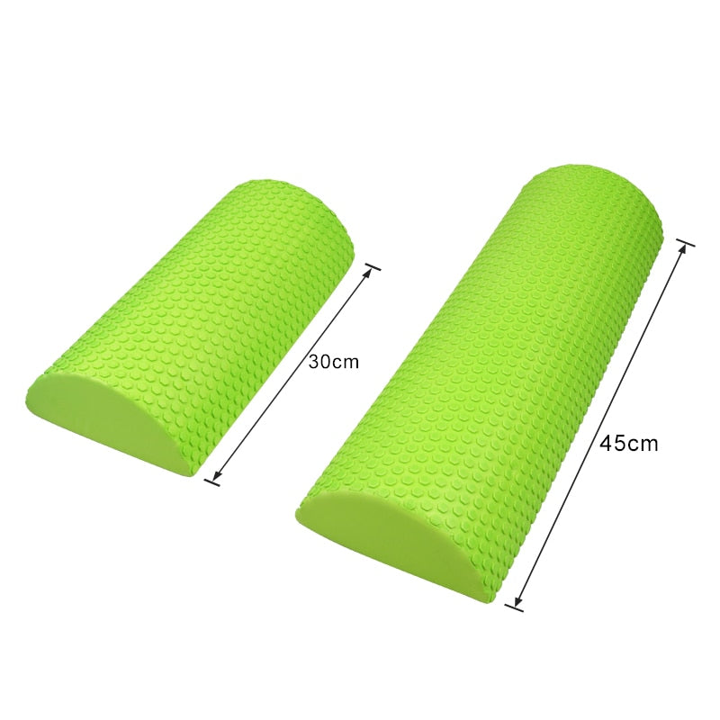Half Round EVA Massage Foam Roller – 30cm Balance Pad & Yoga Block with Floating Point Massage