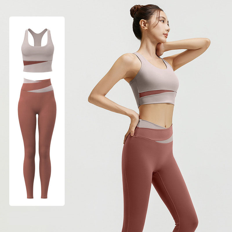 Women's High Waist Shockproof Hip-Lifting Yoga Suit Set – Bra & Leggings