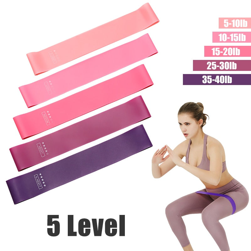 5-Level Yoga & CrossFit Resistance Bands Set – Natural Latex Training Pull Rope