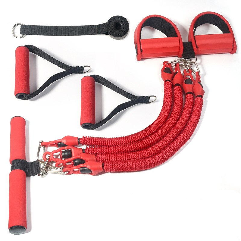 11-Piece Multifunction Resistance Band Set – 4-Tube Latex Yoga Pull Rope & Fitness Expander
