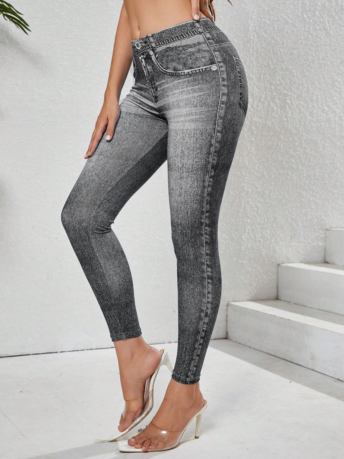 Retro Denim-Style Butt-Lifting Yoga Leggings – High Elastic Fit
