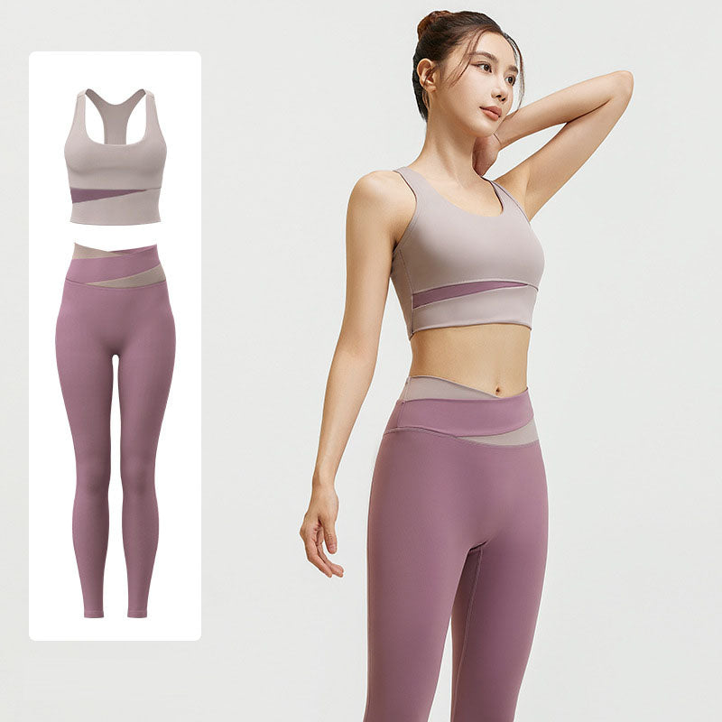 Women's High Waist Shockproof Hip-Lifting Yoga Suit Set – Bra & Leggings
