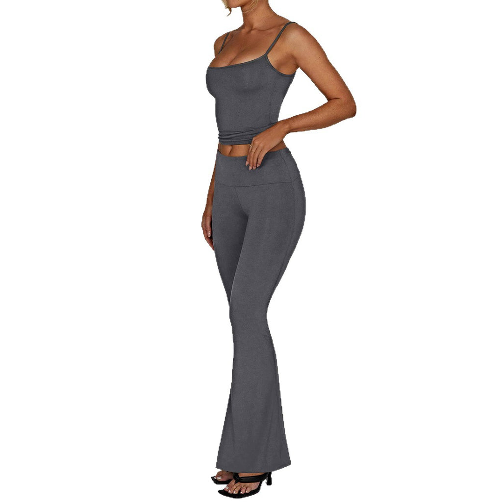 Women's Strapless Yoga Set – Crop Top & Long Pants