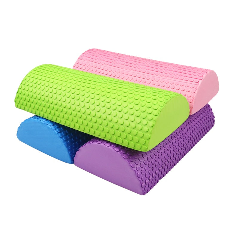 Half Round EVA Massage Foam Roller – 30cm Balance Pad & Yoga Block with Floating Point Massage