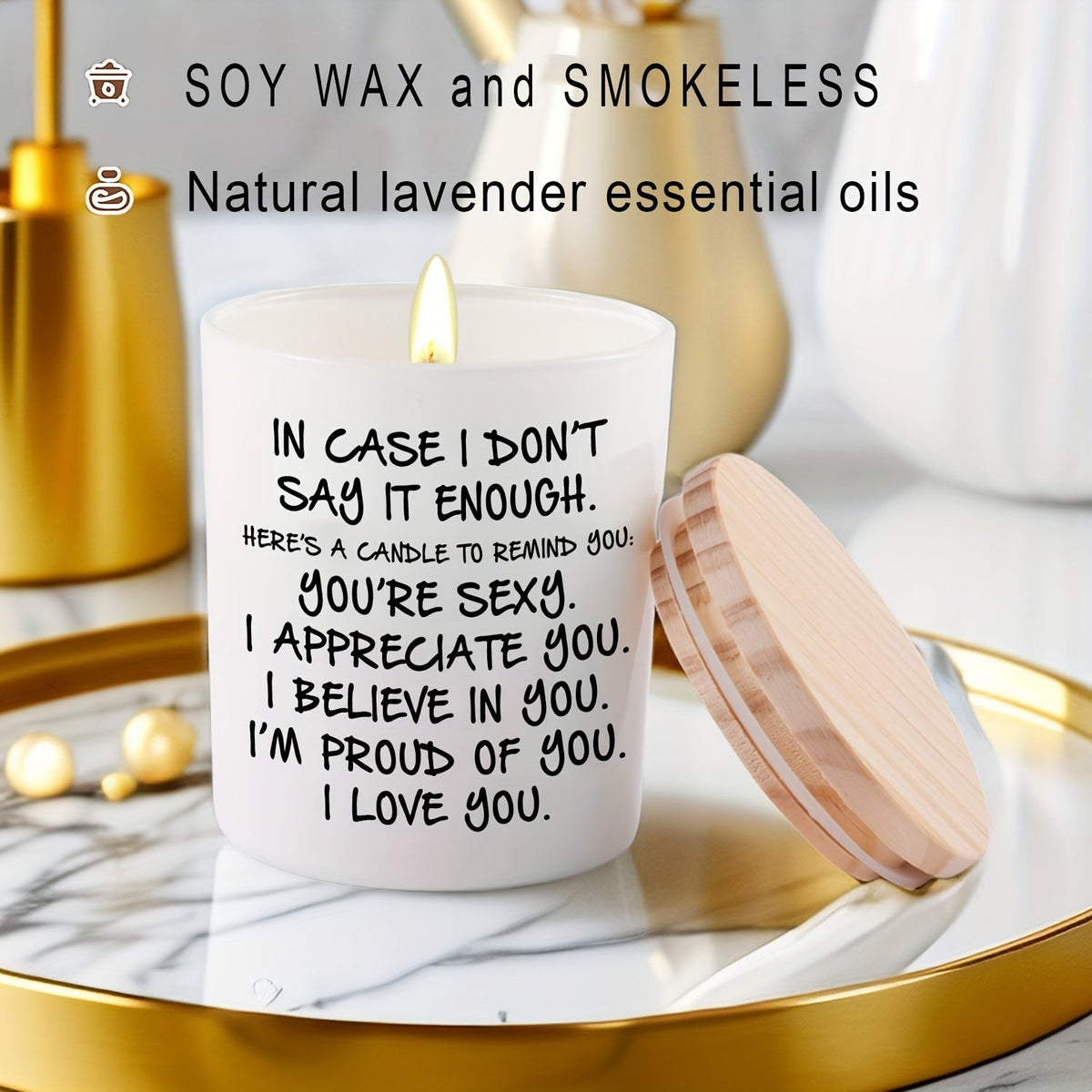 Lavender Scented Soy Candle with Glass Jar