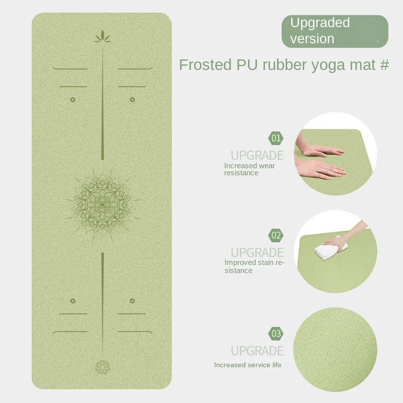 Premium Matte PU Natural Rubber Yoga Mat – Non-Slip Shock-Absorbing 5mm Mat