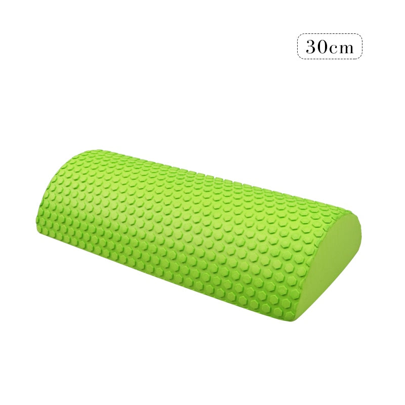 Half Round EVA Massage Foam Roller – 30cm Balance Pad & Yoga Block with Floating Point Massage