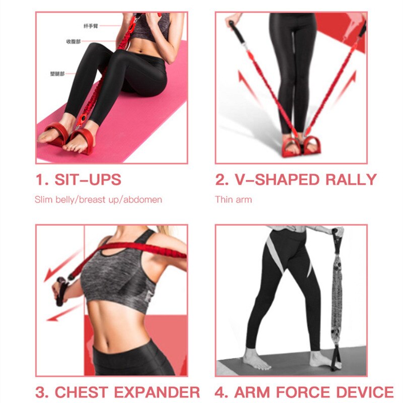 11-Piece Multifunction Resistance Band Set – 4-Tube Latex Yoga Pull Rope & Fitness Expander
