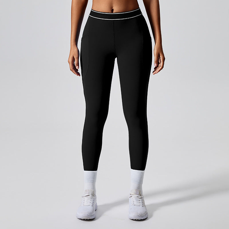 Women's Pilates Yoga Two-Piece Set – Crop Top & Leggings with Chest Cushion