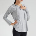 Women's Fast-Dry Long Sleeve Yoga Hoodie Top – Lightweight Fitness Pullover