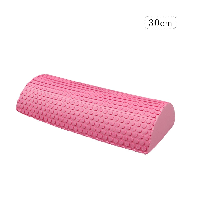 Half Round EVA Massage Foam Roller – 30cm Balance Pad & Yoga Block with Floating Point Massage