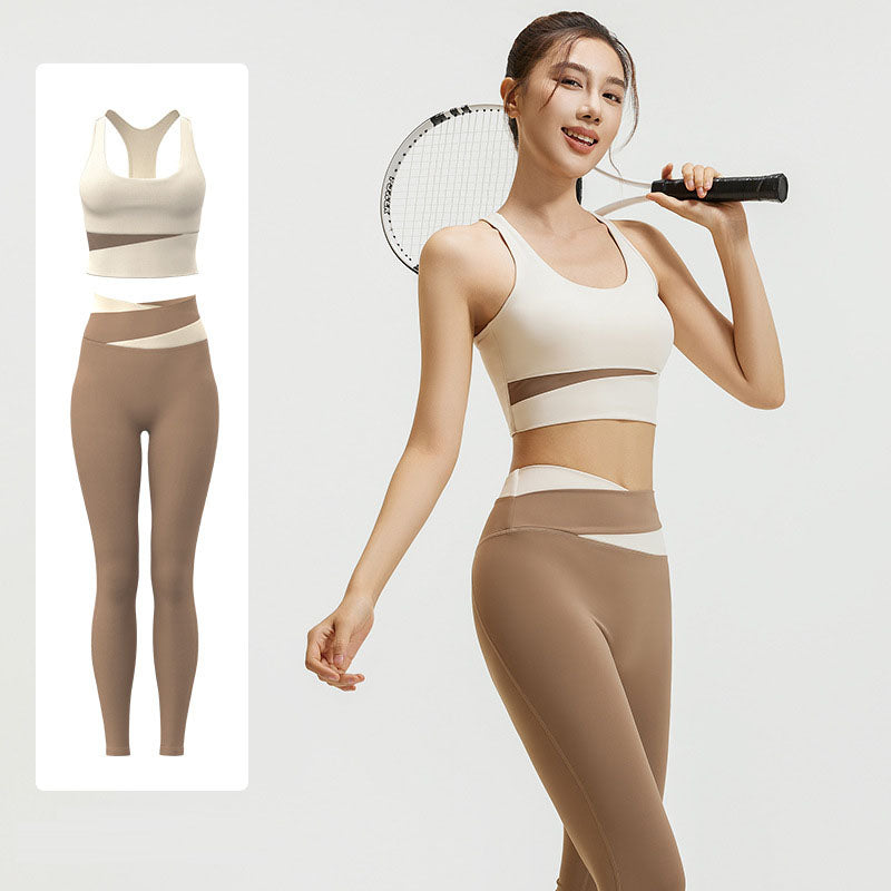 Women's High Waist Shockproof Hip-Lifting Yoga Suit Set – Bra & Leggings