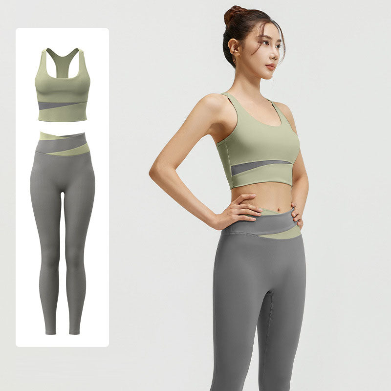 Women's High Waist Shockproof Hip-Lifting Yoga Suit Set – Bra & Leggings