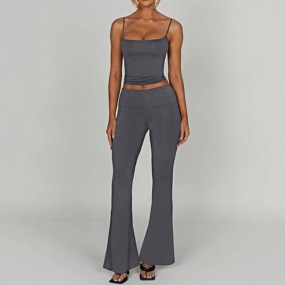 Women's Strapless Yoga Set – Crop Top & Long Pants