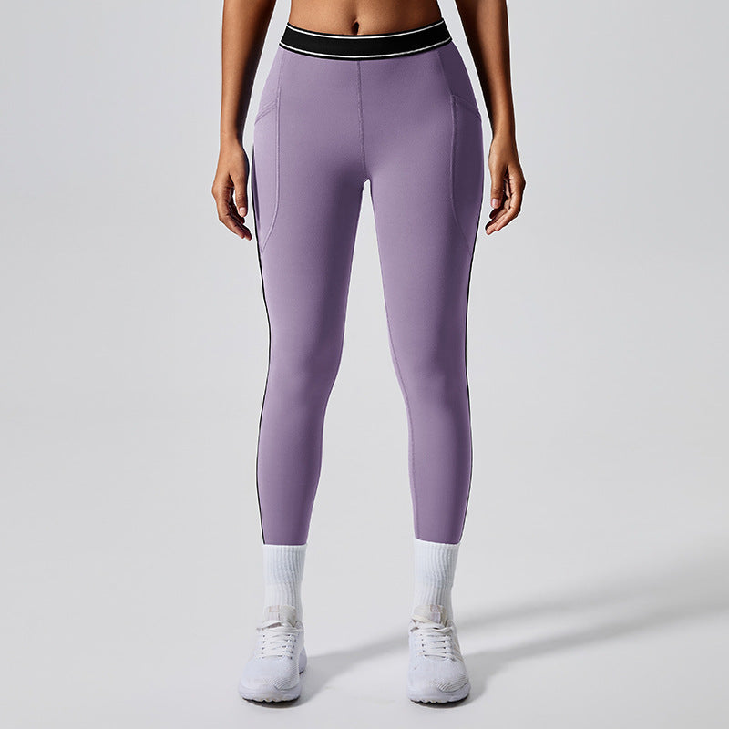 Women's Pilates Yoga Two-Piece Set – Crop Top & Leggings with Chest Cushion