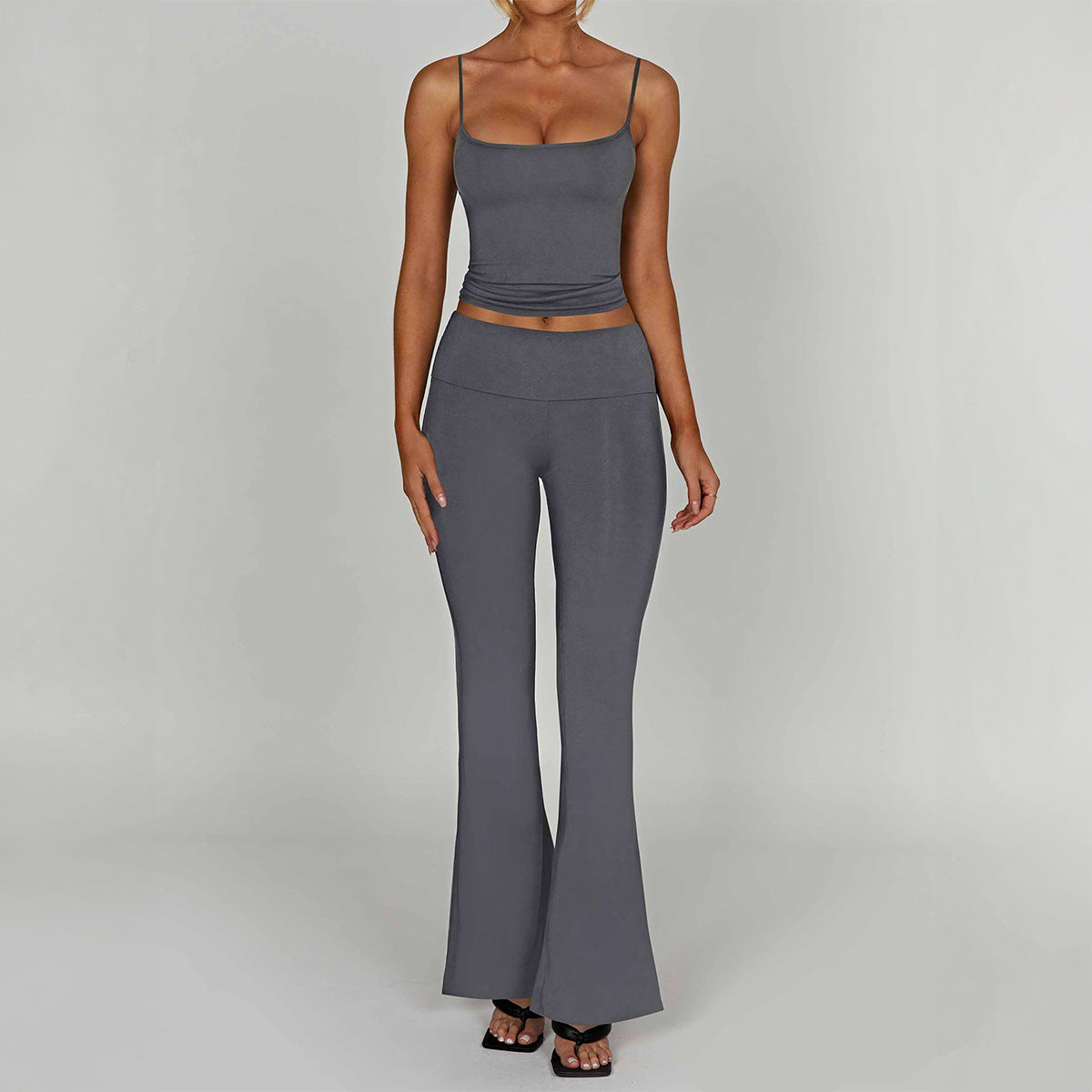 Women's Strapless Yoga Set – Crop Top & Long Pants